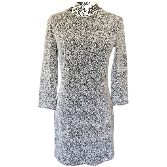 & Other Stories Textured Long Sleeve Black & White Dress - Picture 13 of 13